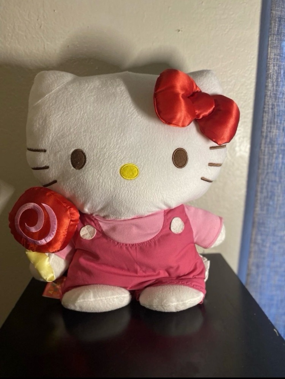 RARE Sanrio Hello Kitty Lollipop big Plush 17" Pink White